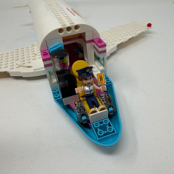 LEGO Friends Heartlake City Airplane 41429 White Teal Pink Passenger Jet As Is - Picture 4 of 5